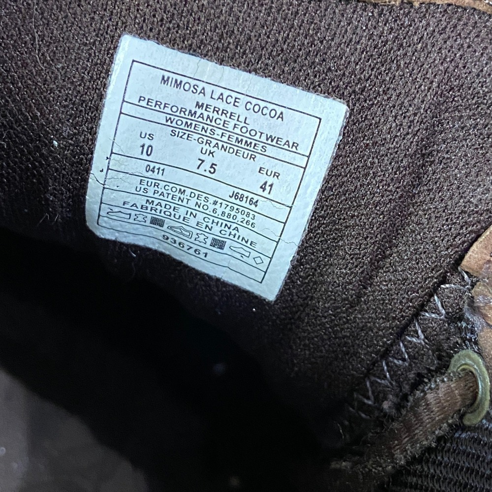 Merrell Mimosa Lace Cocoa Brown‎ Suede Comfort Hiking Shoes Women's 10 - Picture 10 of 11